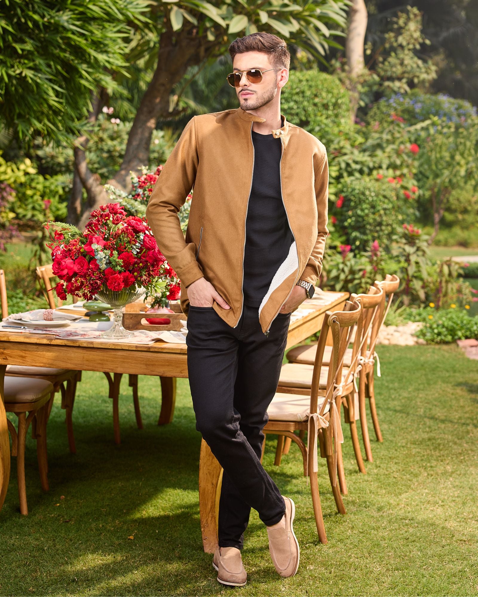 Camel Crest Zip-Up Jacket