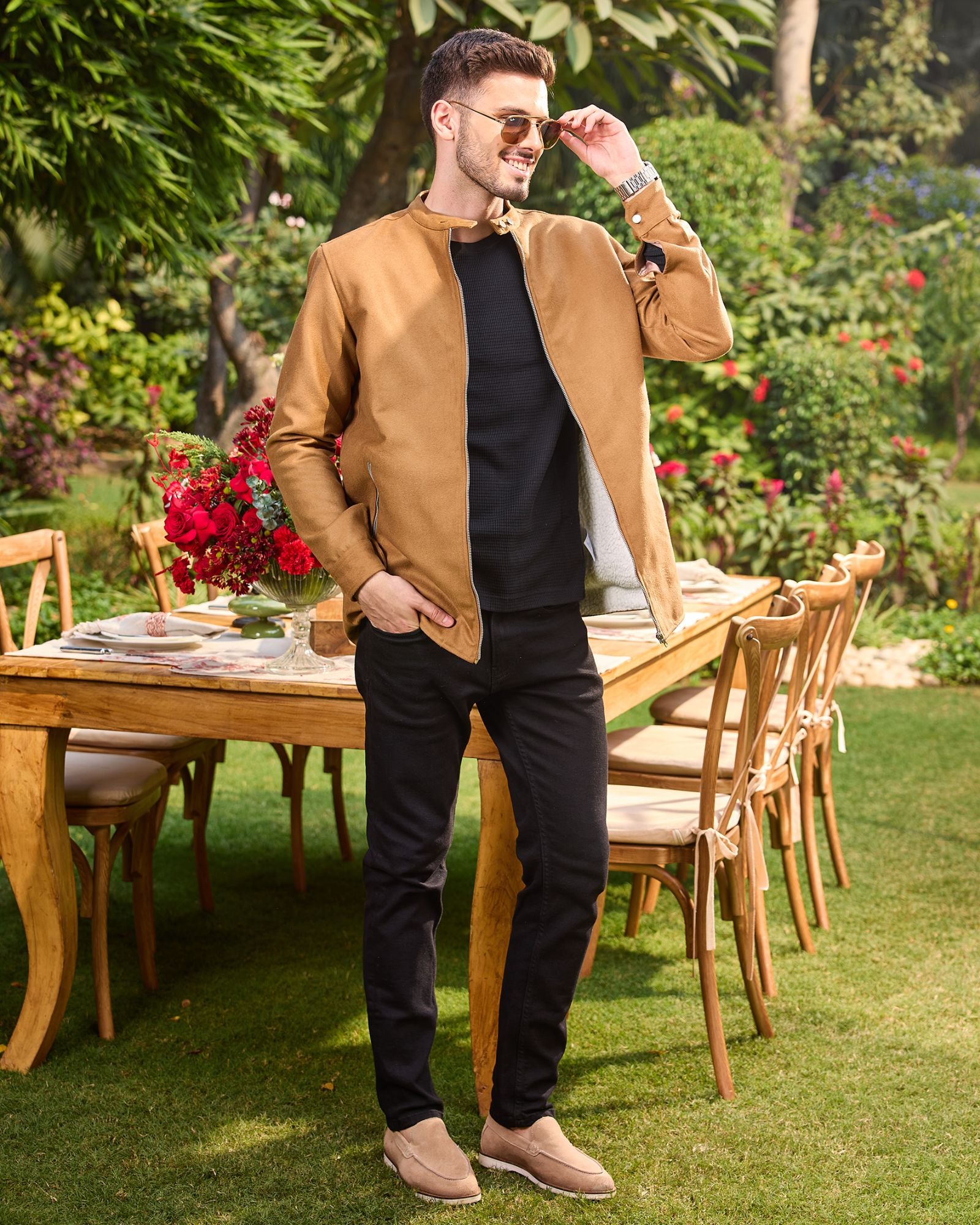Camel Crest Zip-Up Jacket