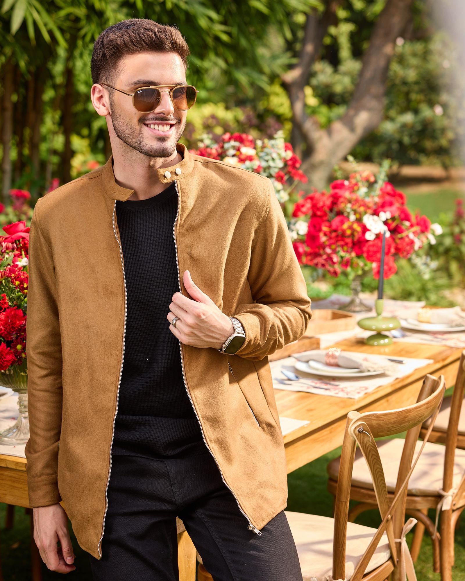 Camel Crest Zip-Up Jacket