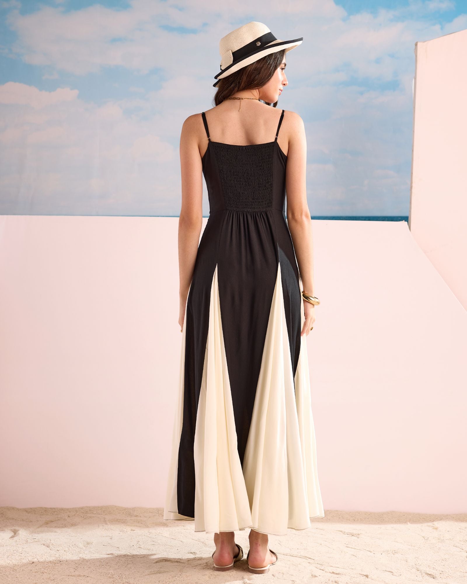 Black & Ivory Maxi Dress