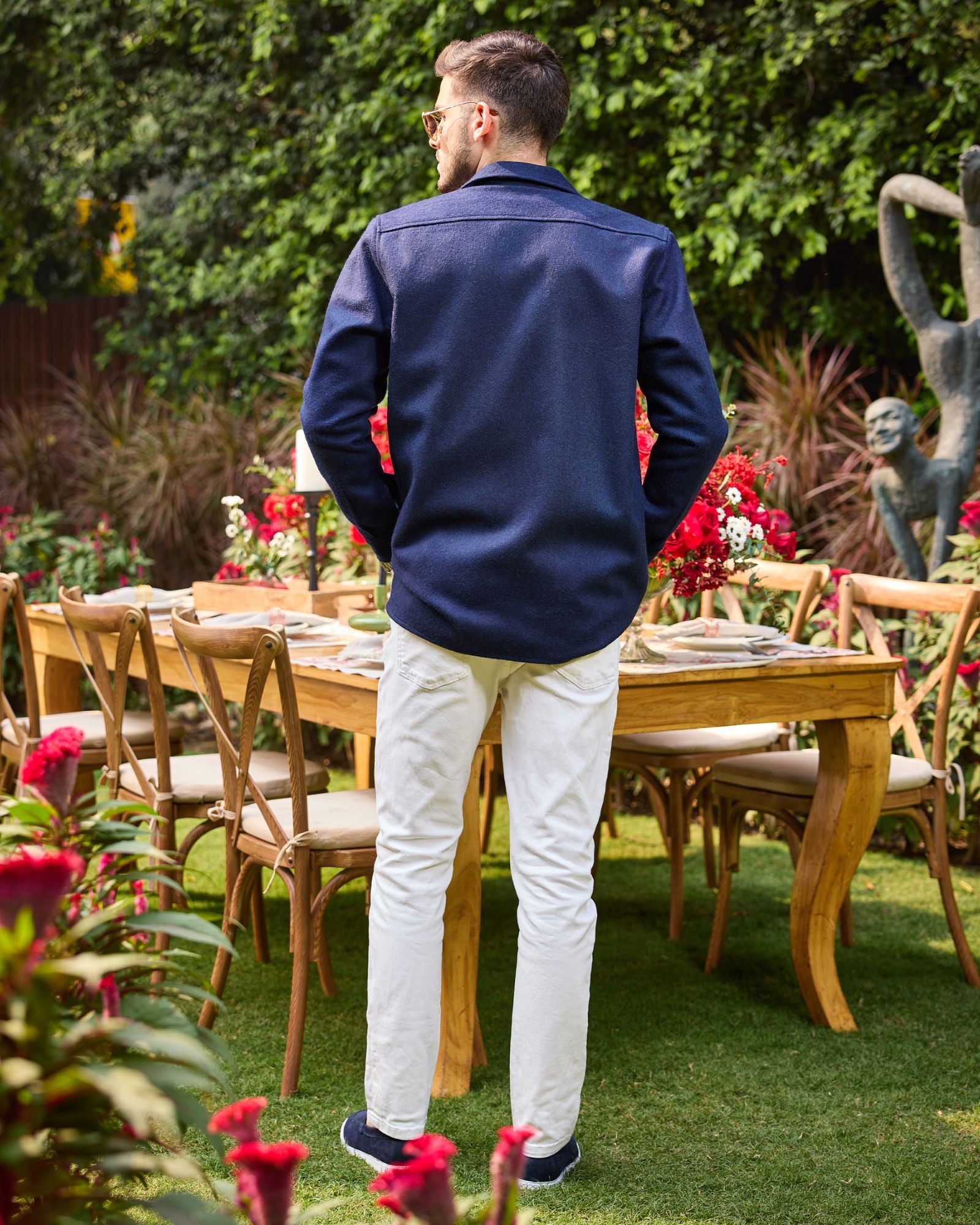 Navy Felt Jacket