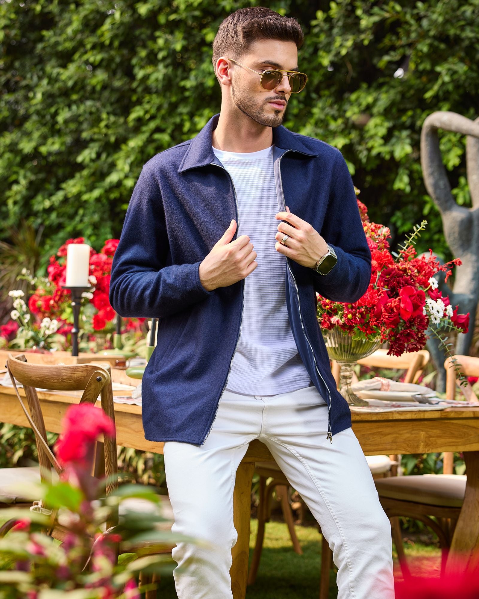 Navy Felt Jacket