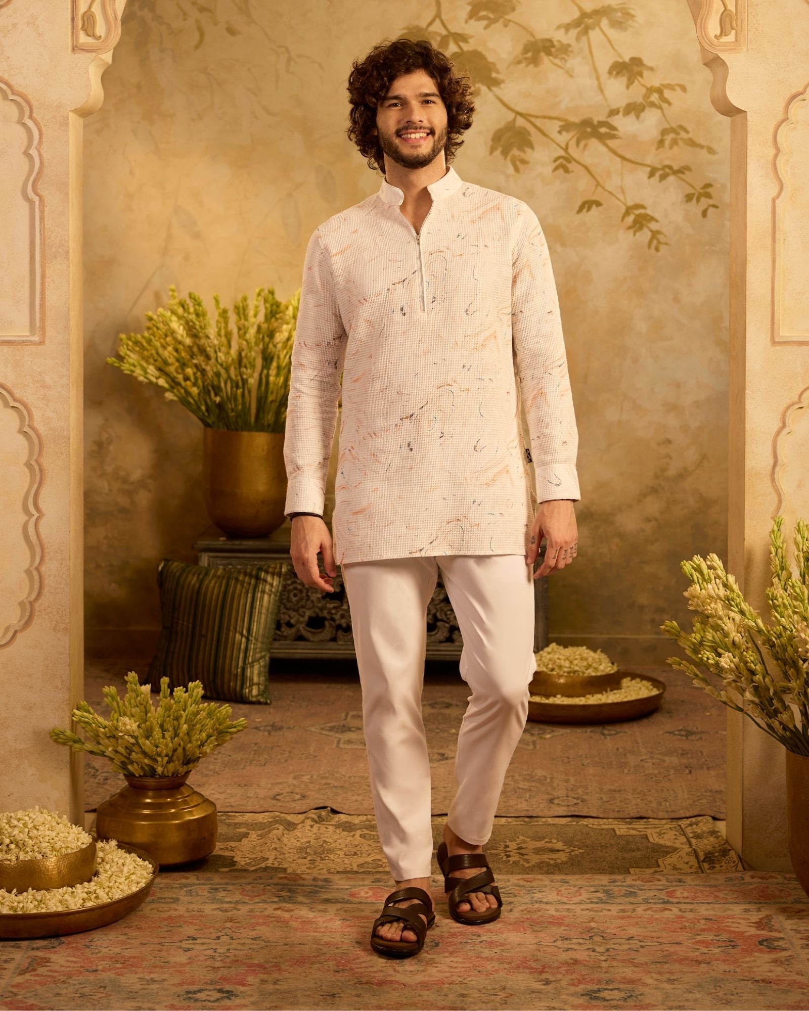 White Marble Kurta Set