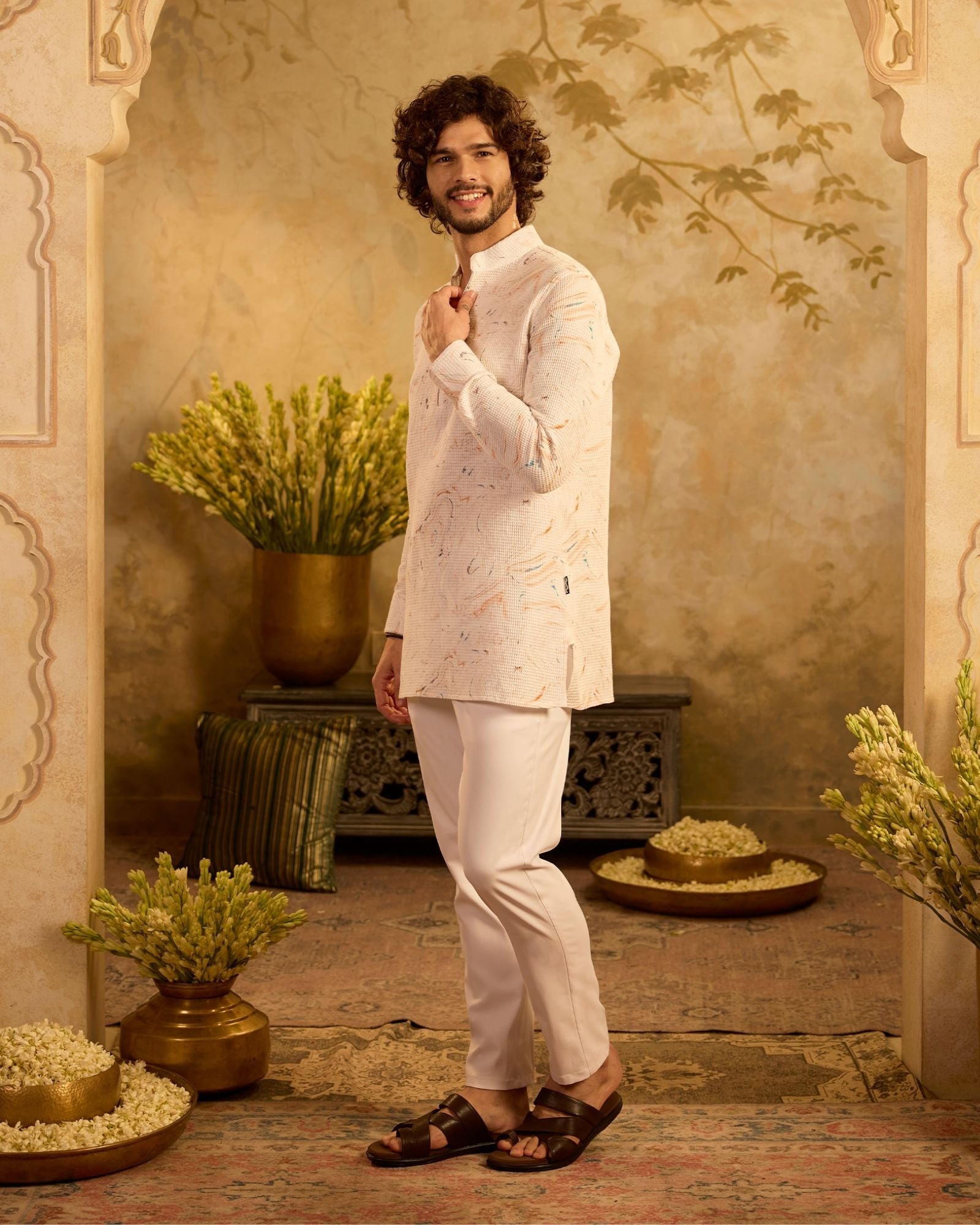 White Marble Kurta Set