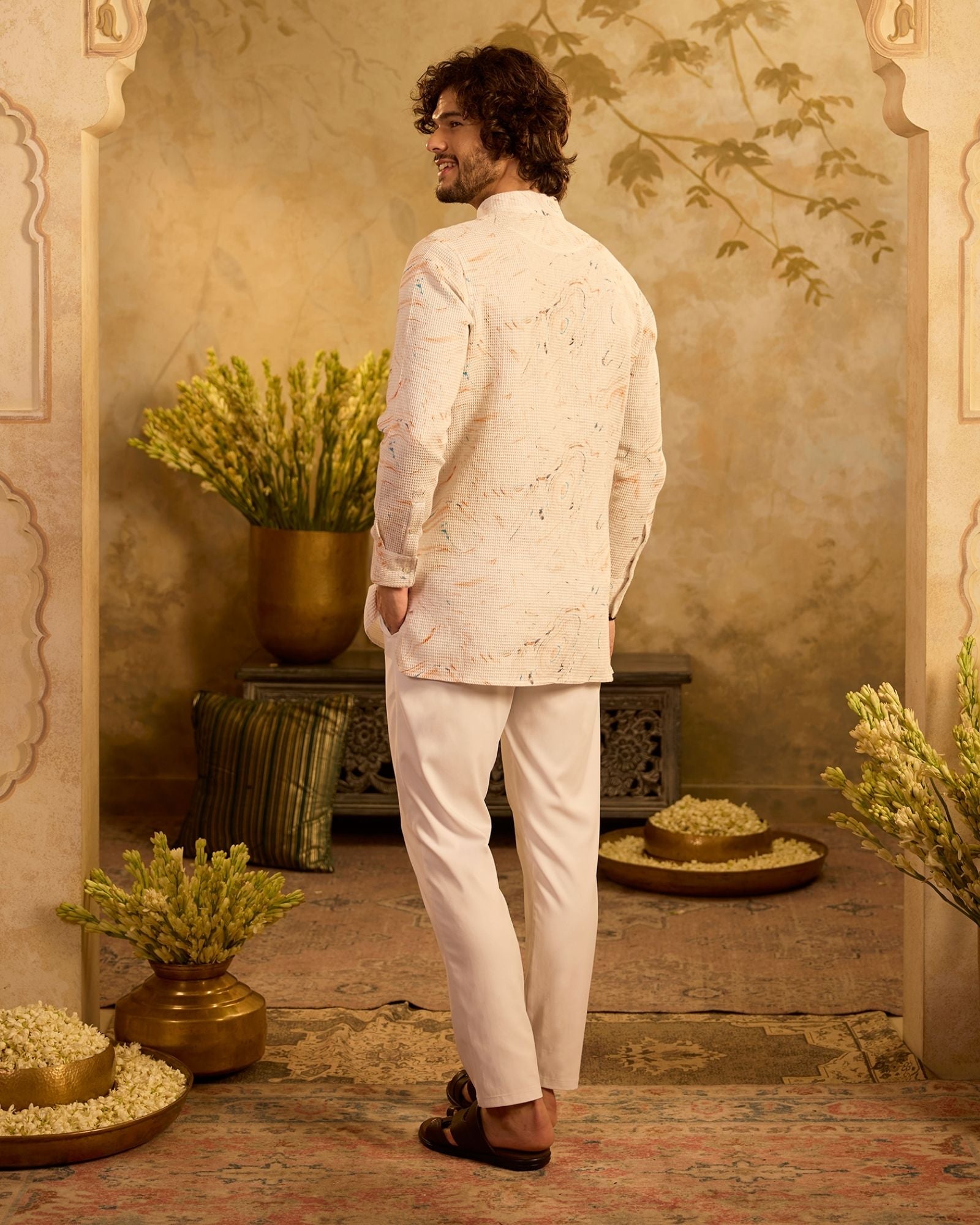 White Marble Kurta Set