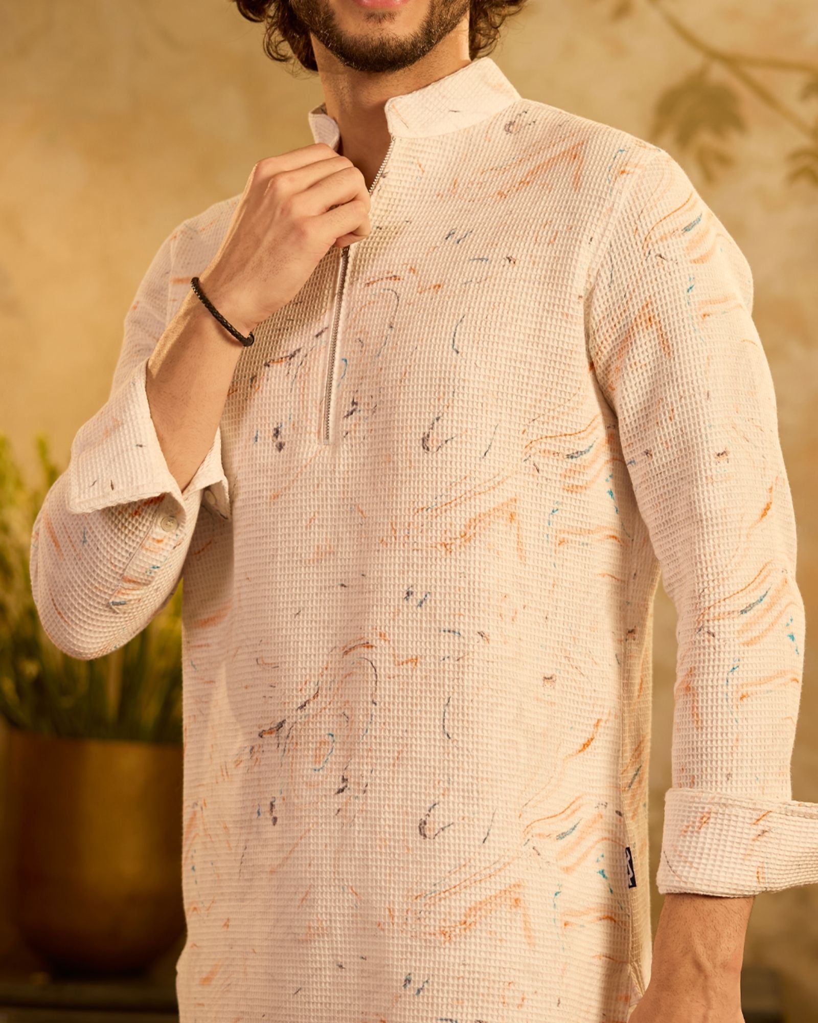 White Marble Kurta Set