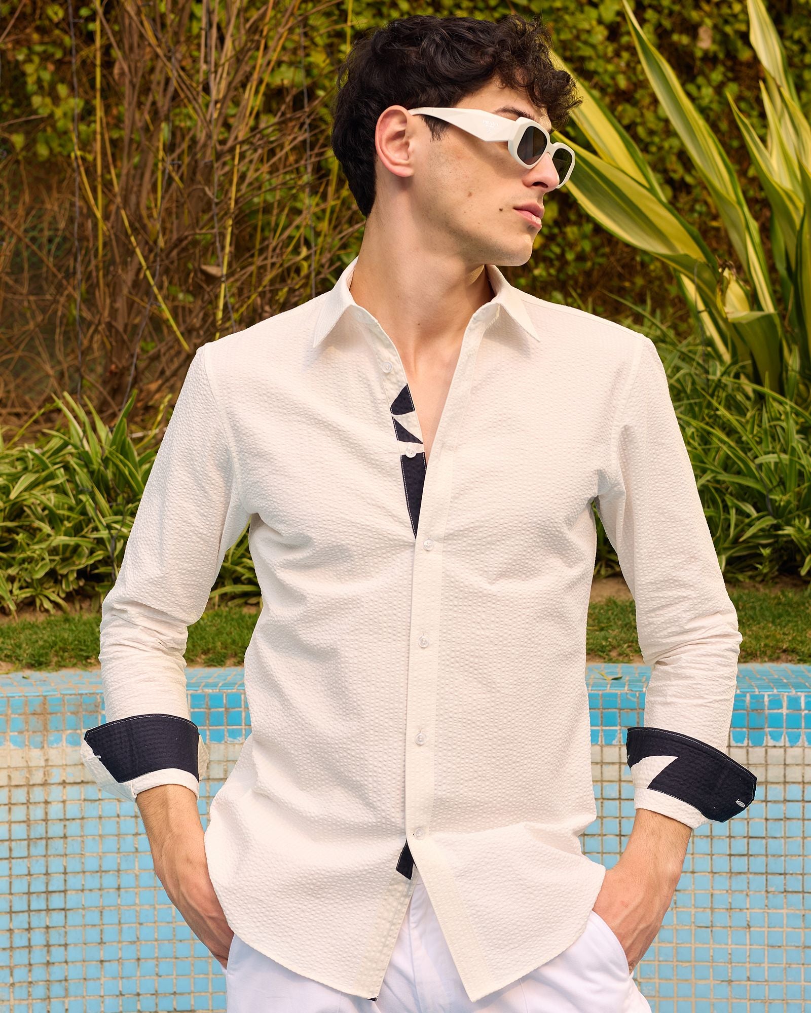 White Seersucker Shirt
