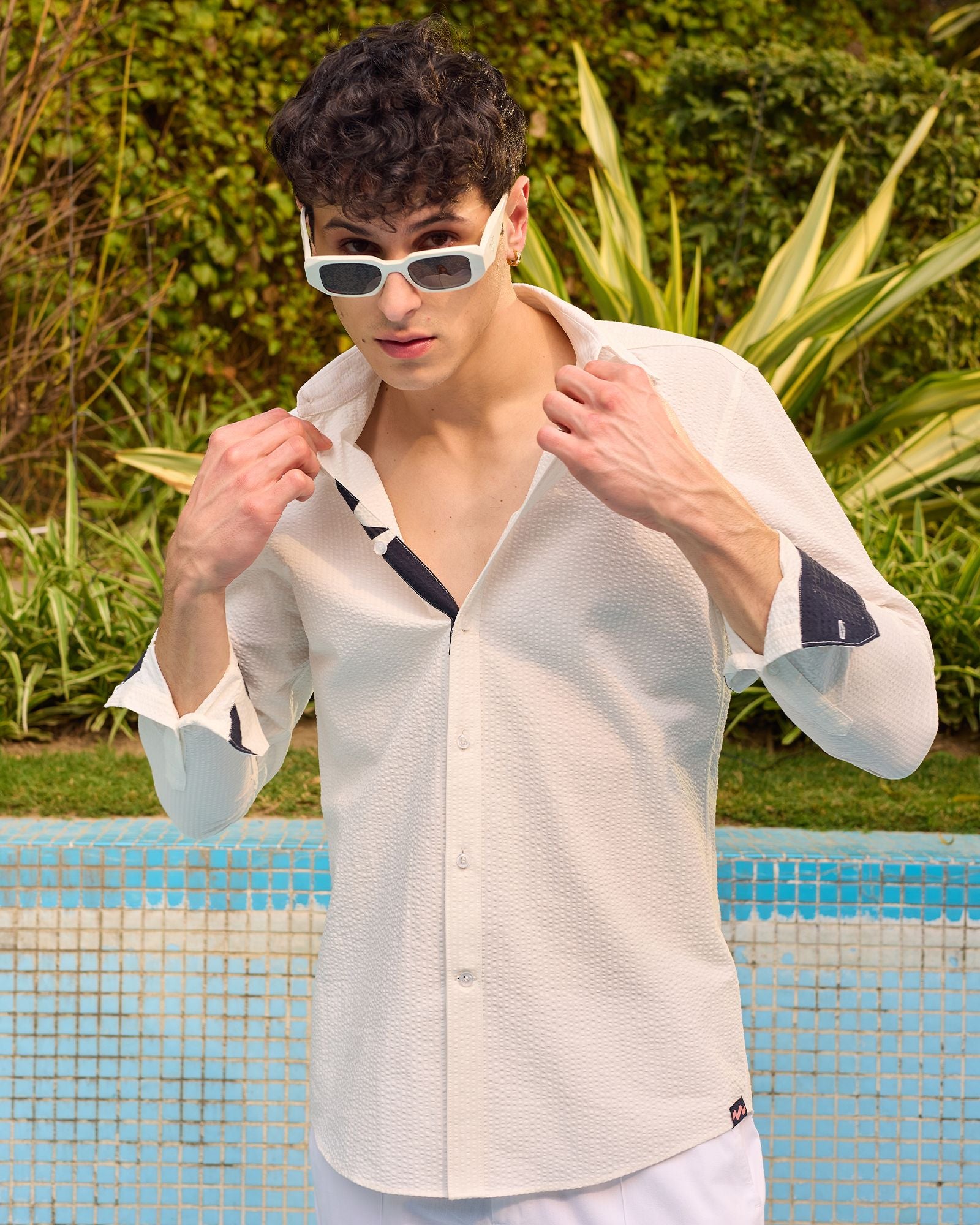 White Seersucker Shirt