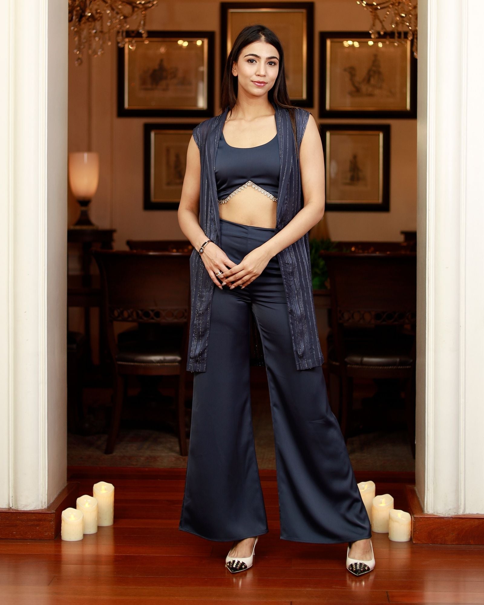 Navy Blue Jacket Set