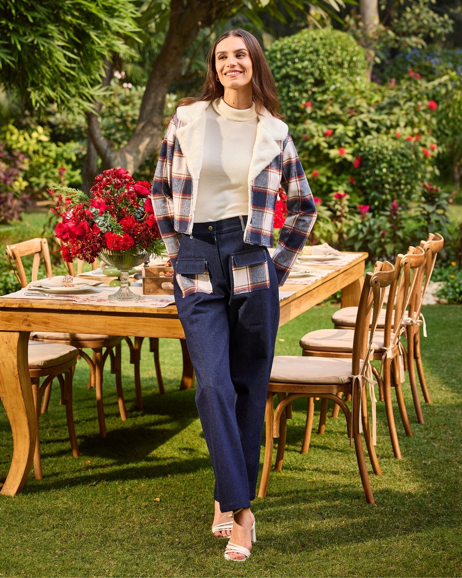 Plaid Jacket & Pants Set