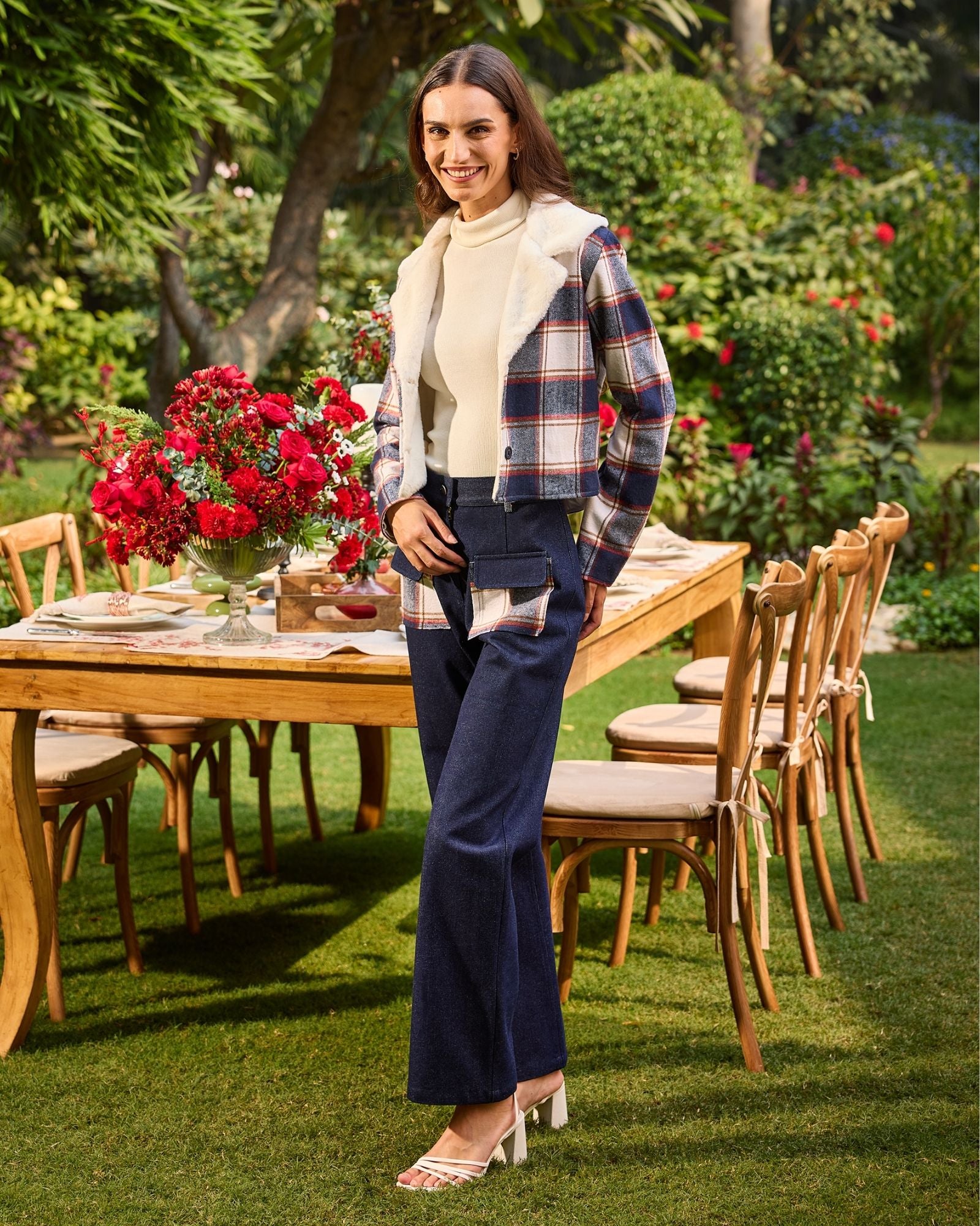 Plaid Jacket & Pants Set