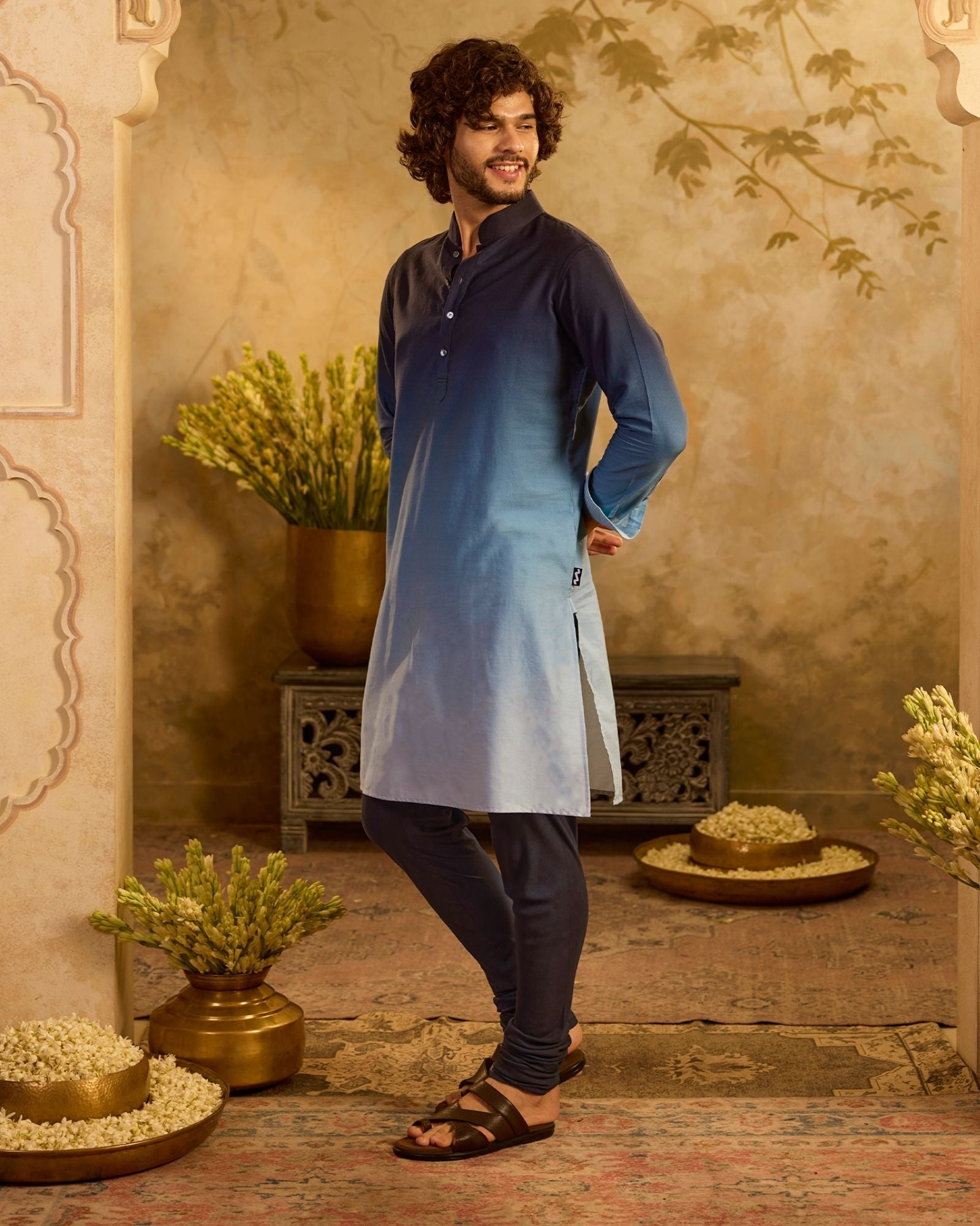 Blue Ombre Kurta Set