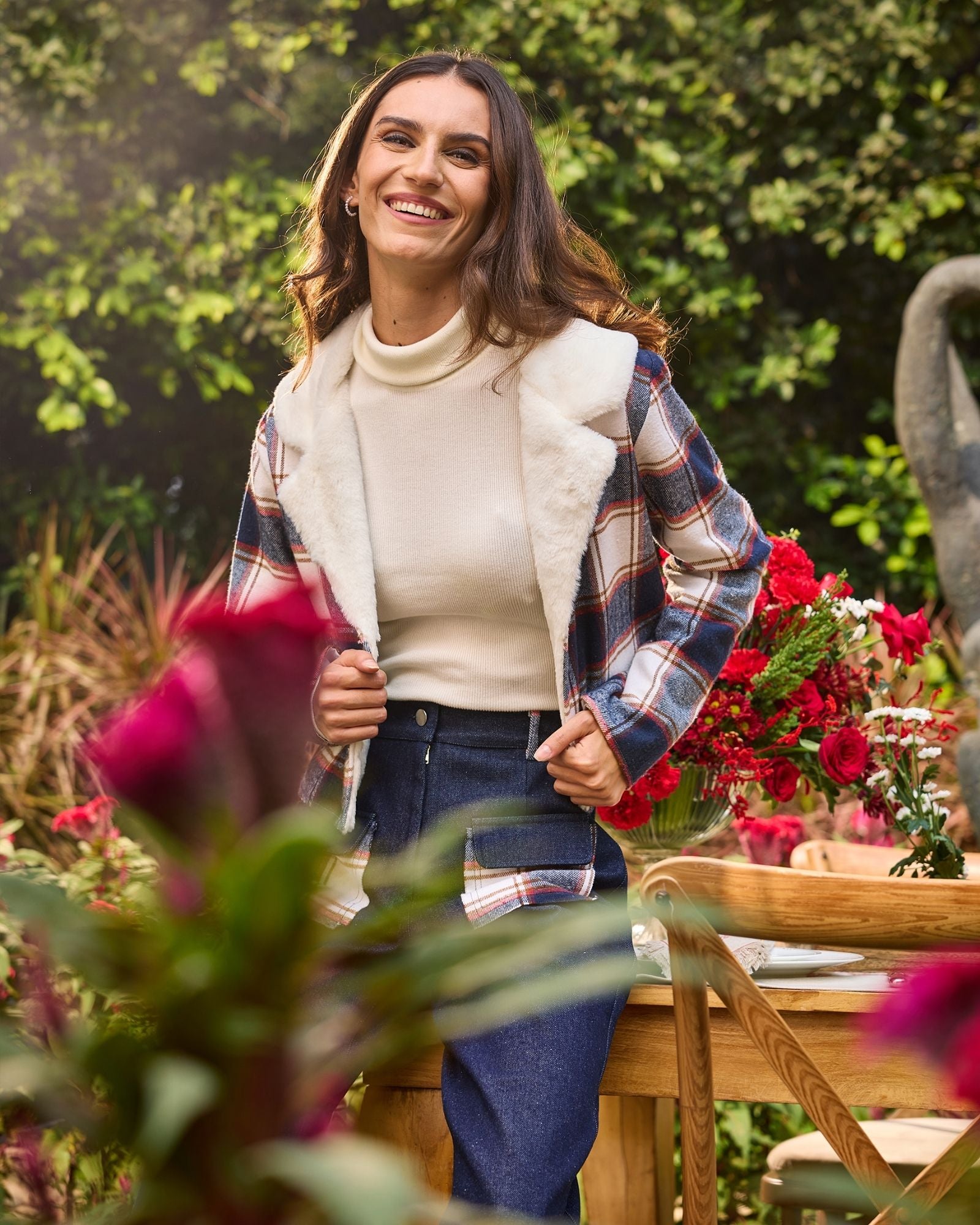 Plaid Jacket & Pants Set