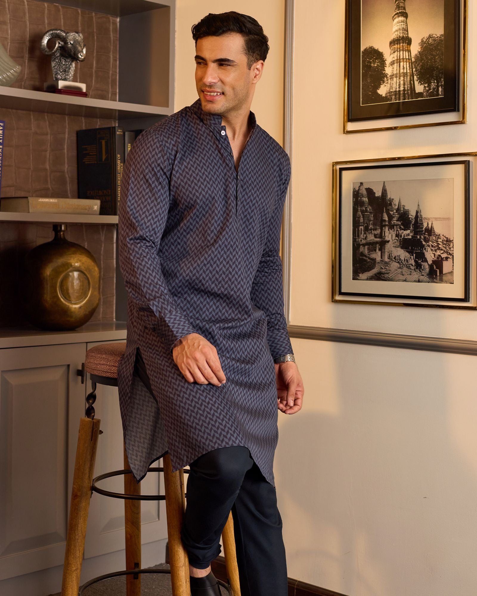 Navy Kurta Set