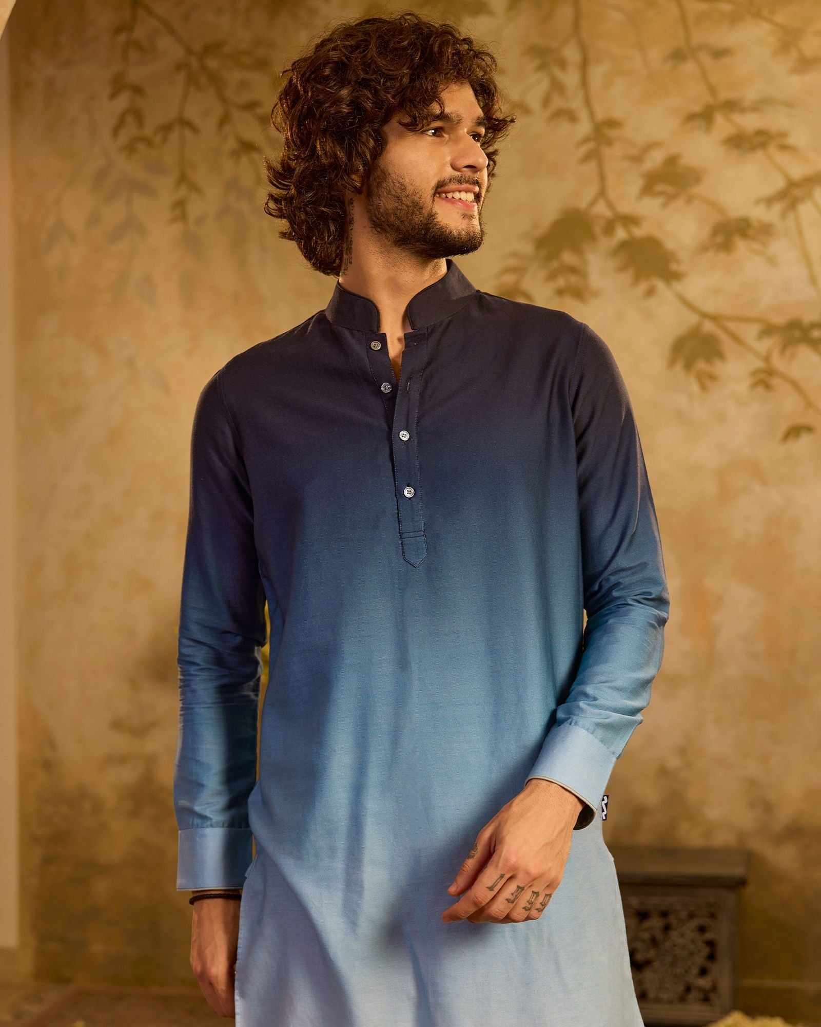 Blue Ombre Kurta Set