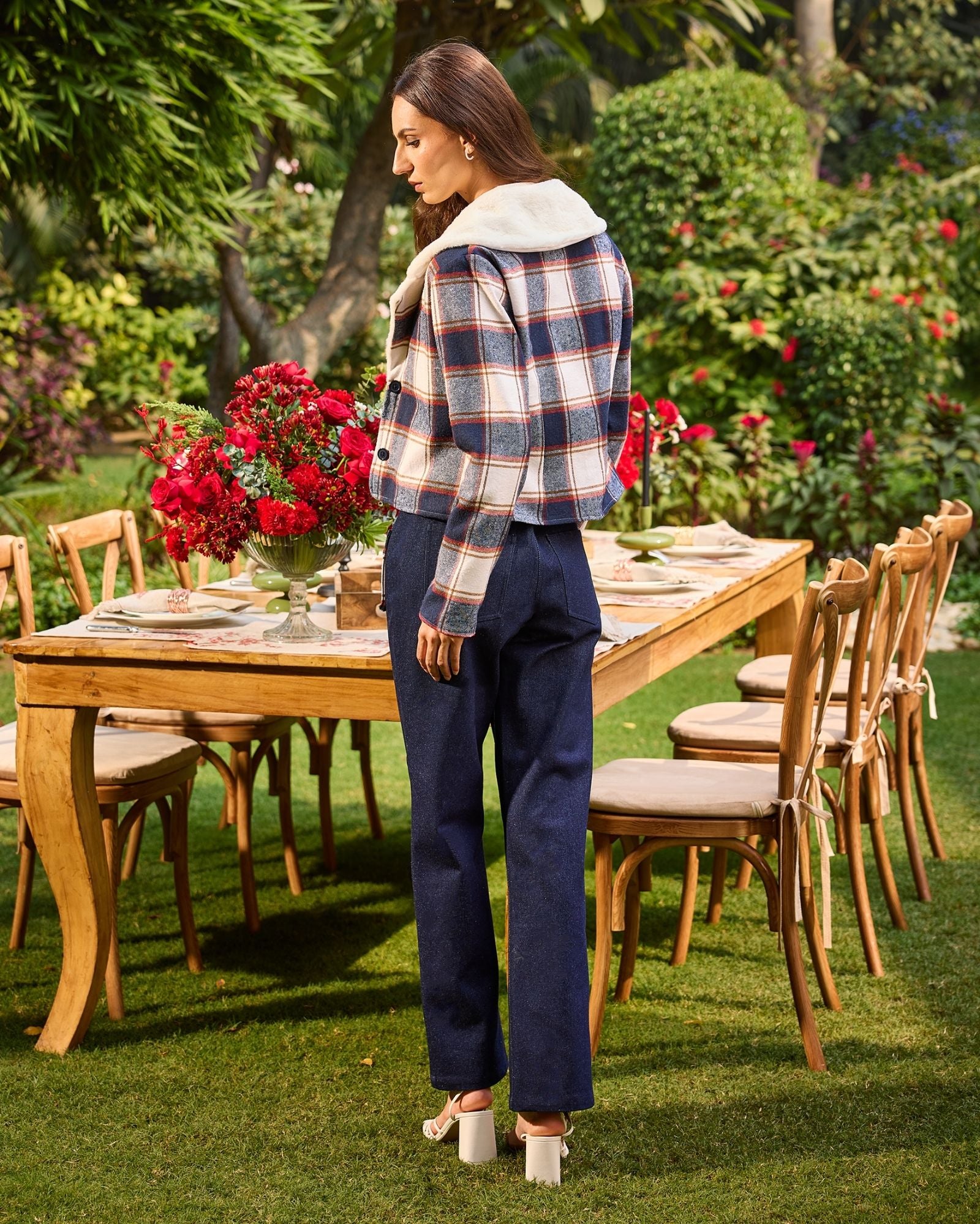 Plaid Jacket & Pants Set