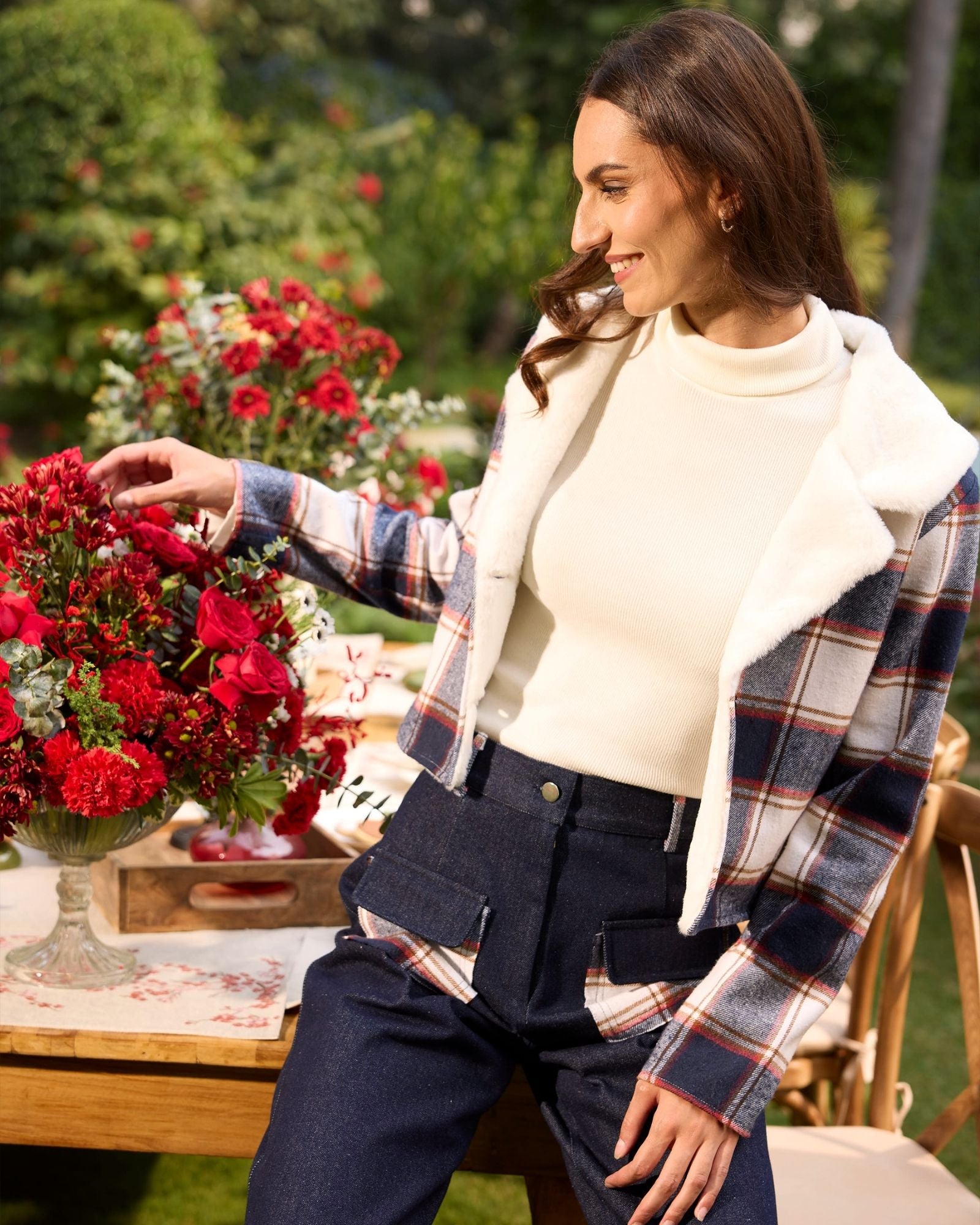 Plaid Jacket & Pants Set