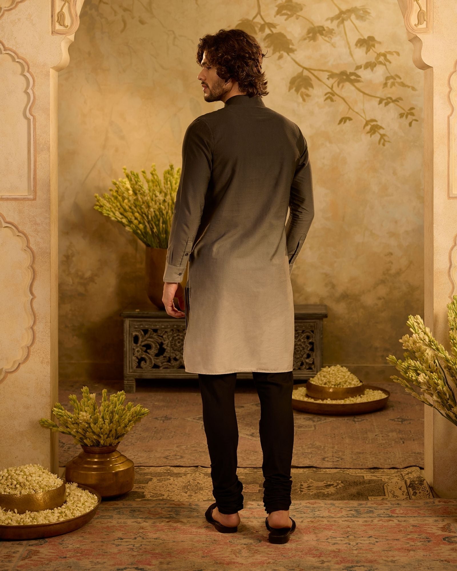 Black Ombre Kurta Set