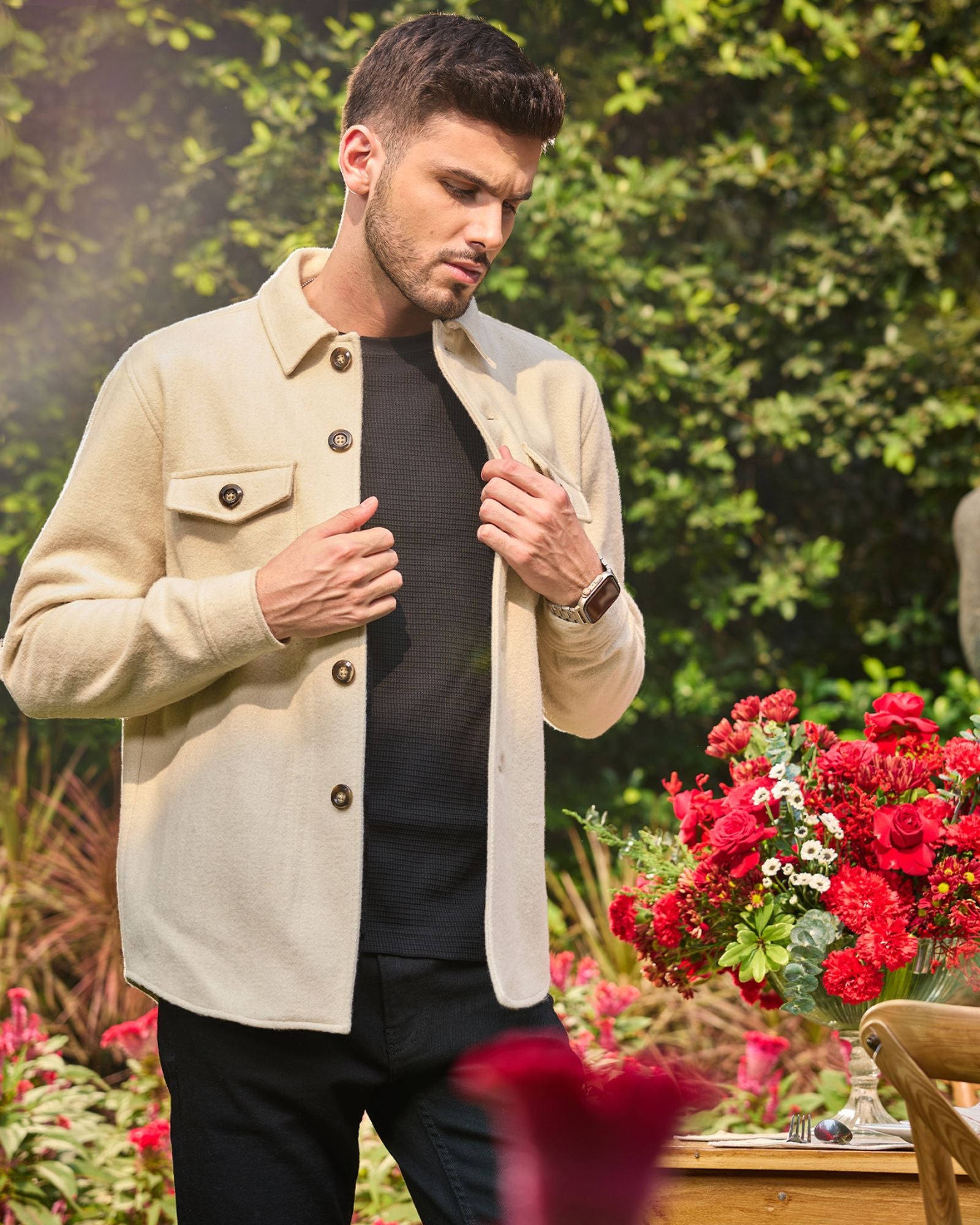 Ivory Felt Jacket