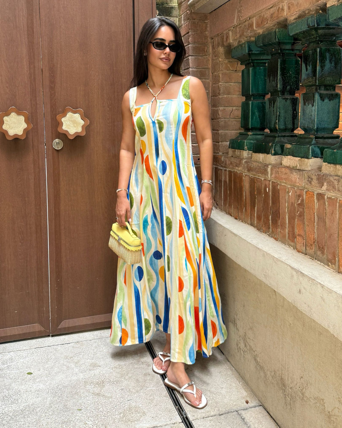 Aqua Ripple Maxi Dress