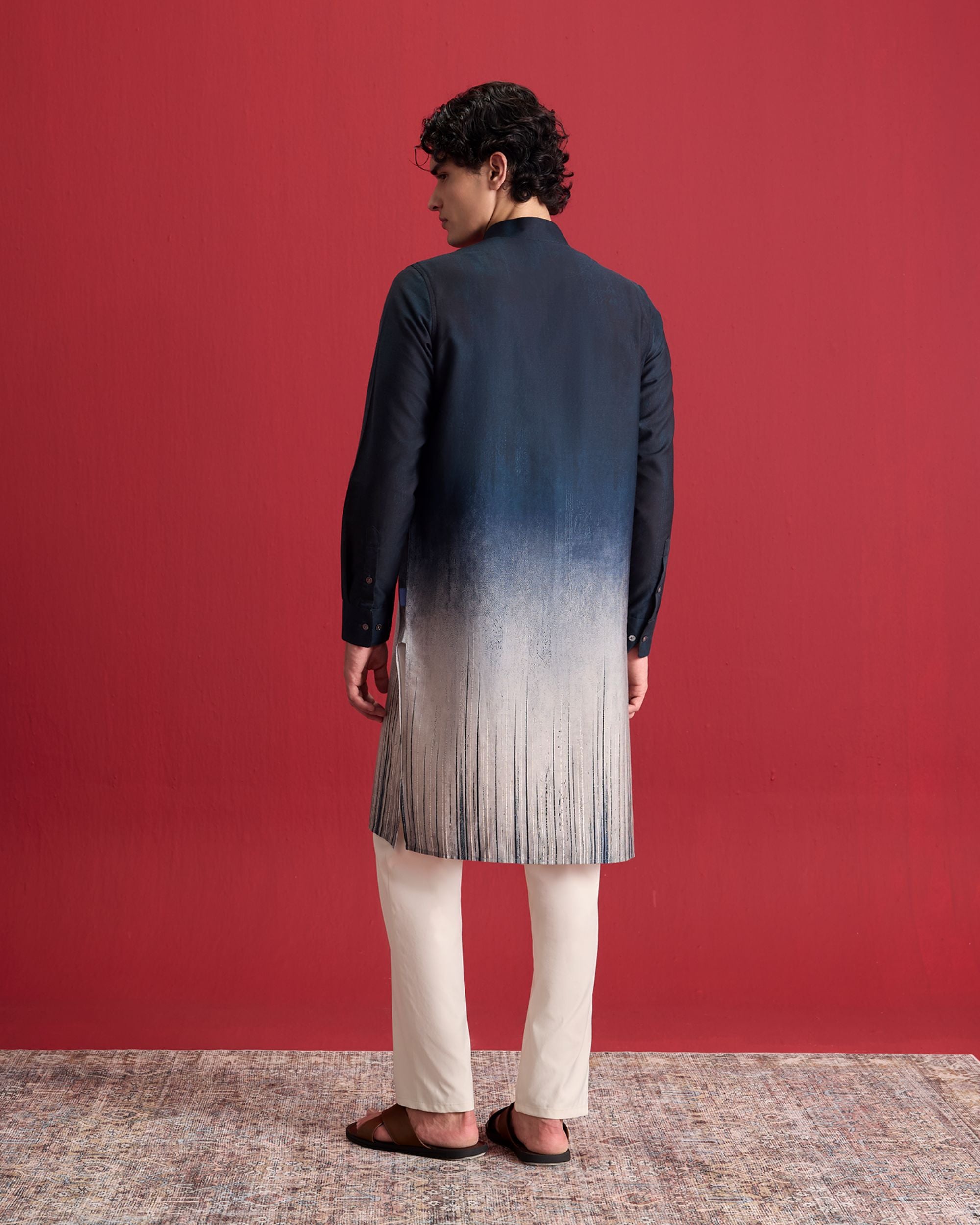 Navy Ombre Kurta Set