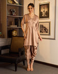 French Beige Kaftan Set