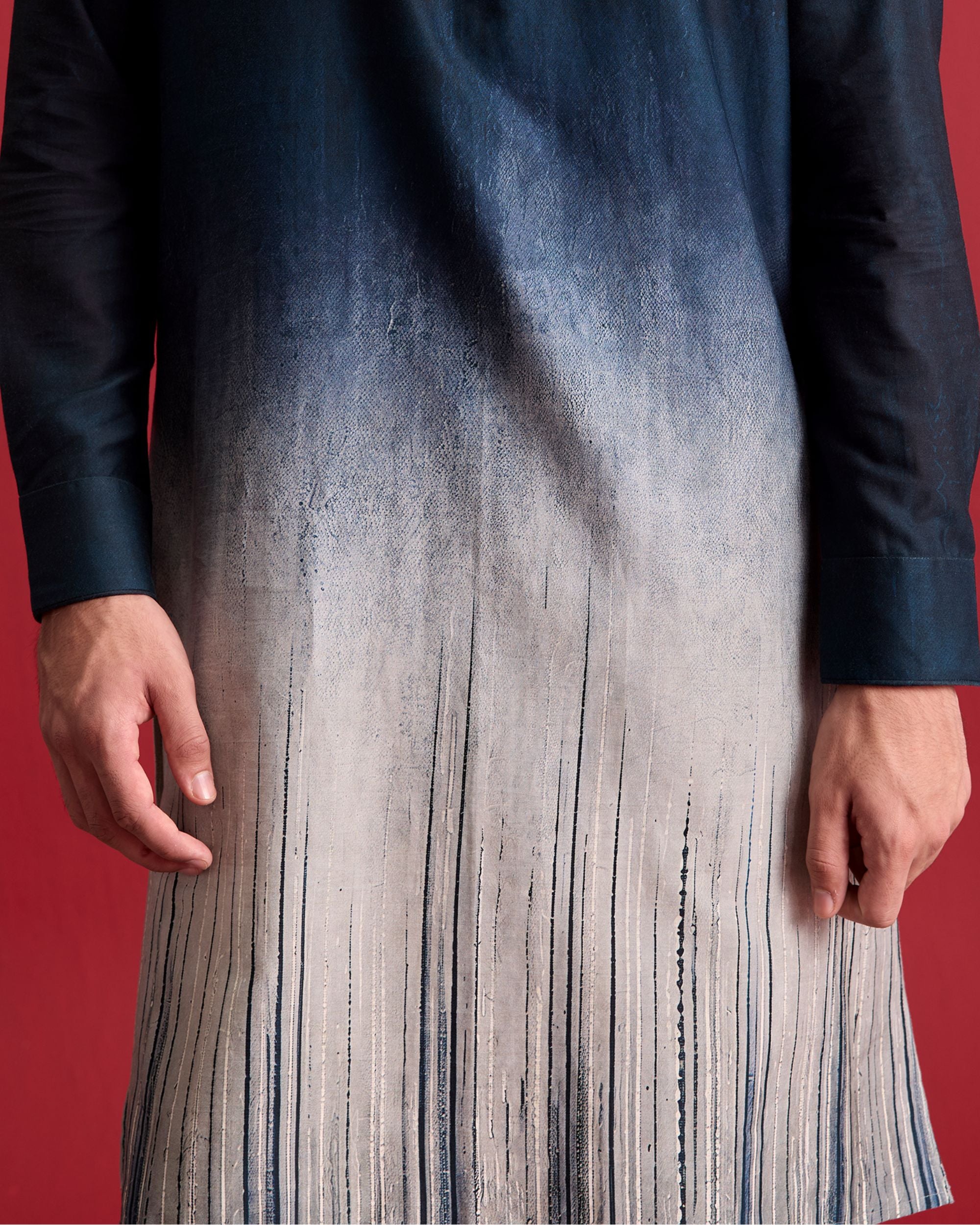 Navy Ombre Kurta Set