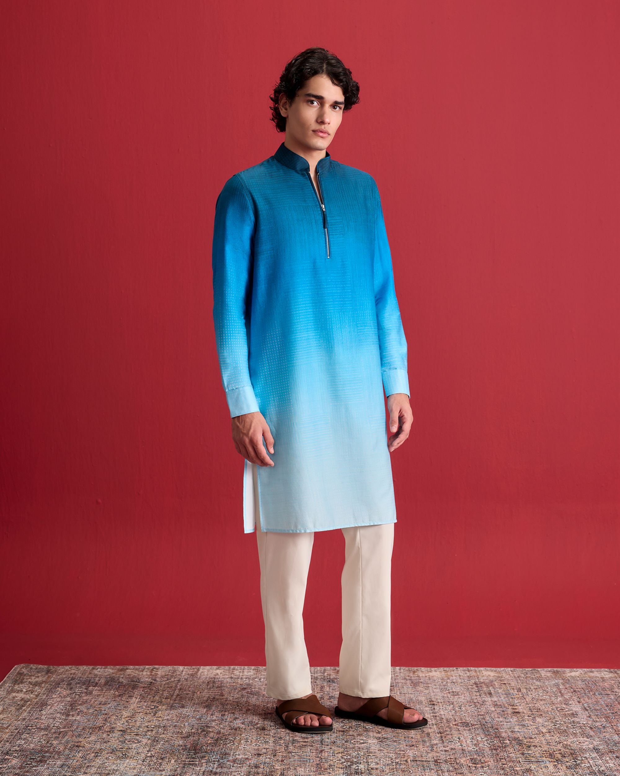 Aqua Ombre Kurta Set