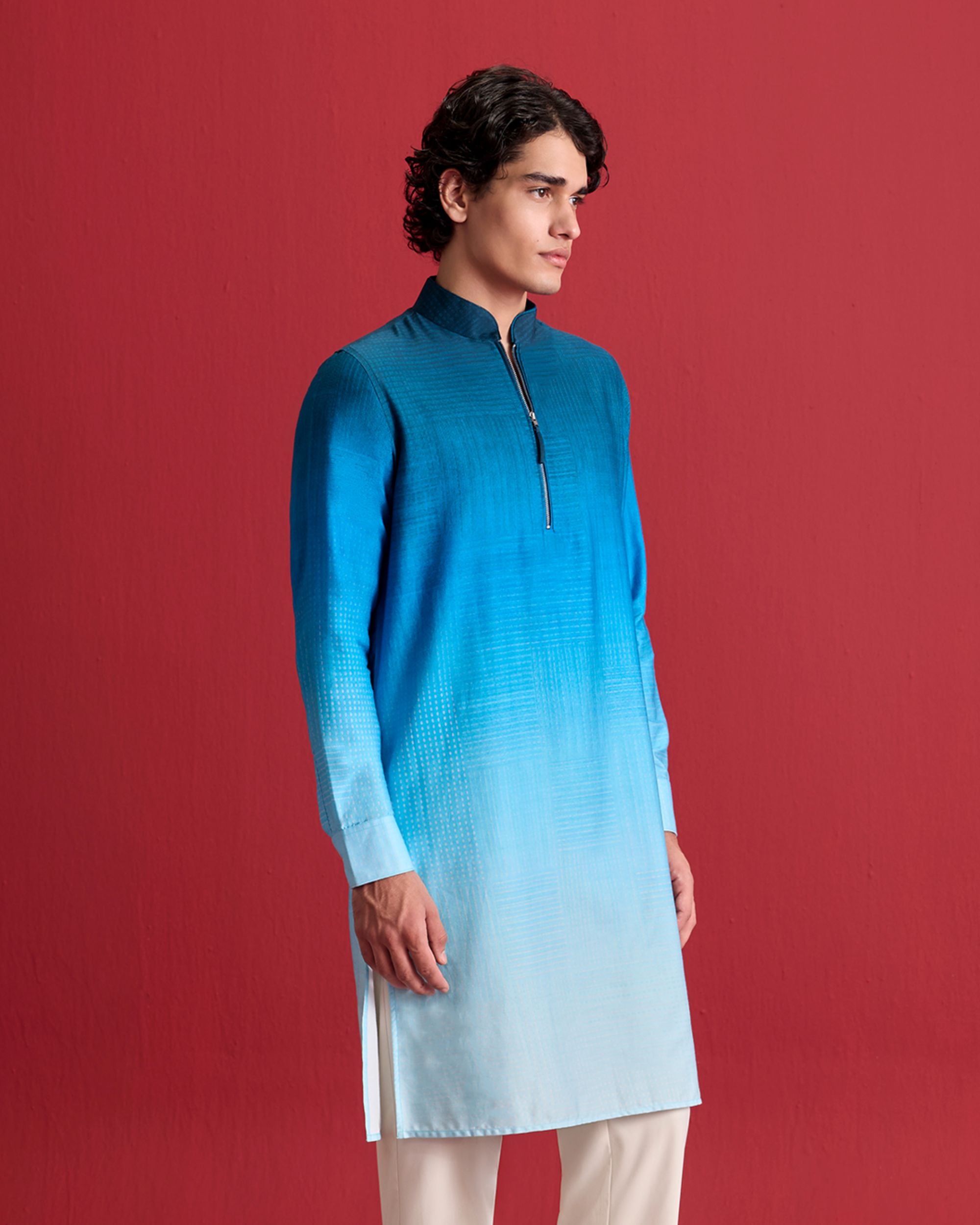 Aqua Ombre Kurta Set