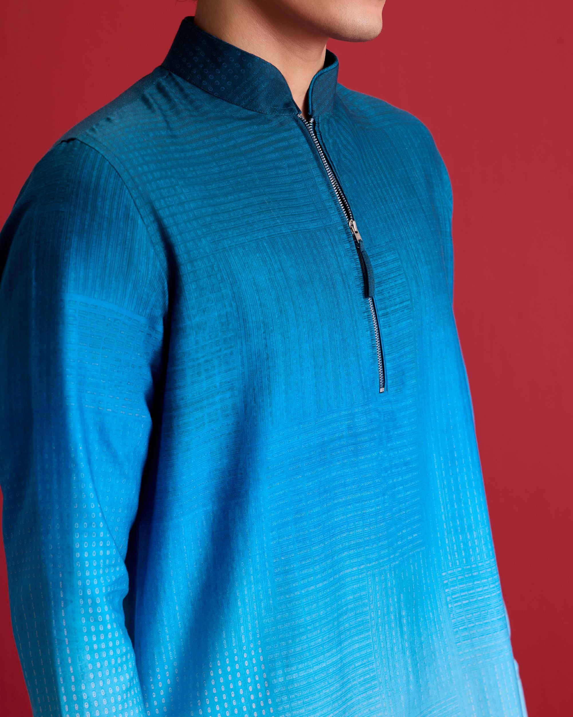 Aqua Ombre Kurta Set