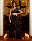 Black One-Shoulder Set