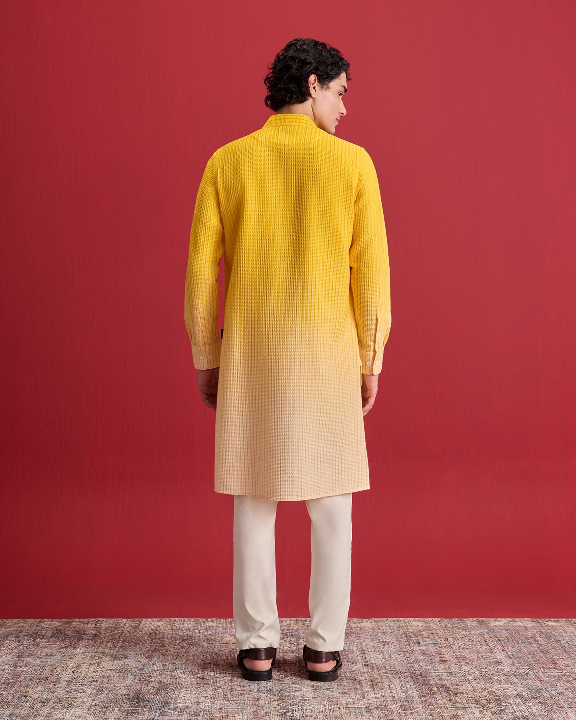 Yellow Ombre Kurta Set