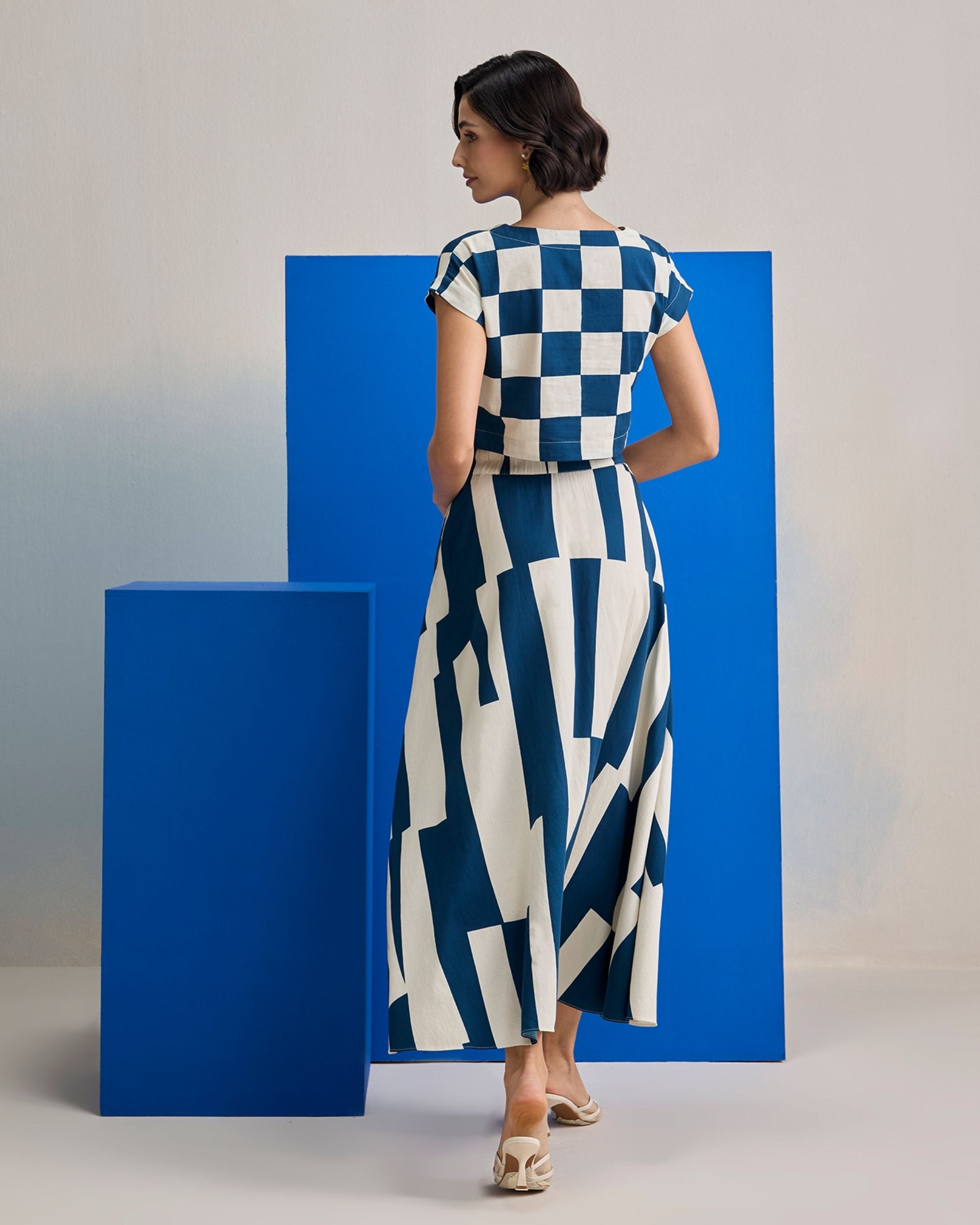 Riviera Navy Skirt Set