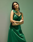 Green Velvet Midi Dress