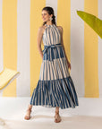 Blue & Beige Striped His & Hers Set