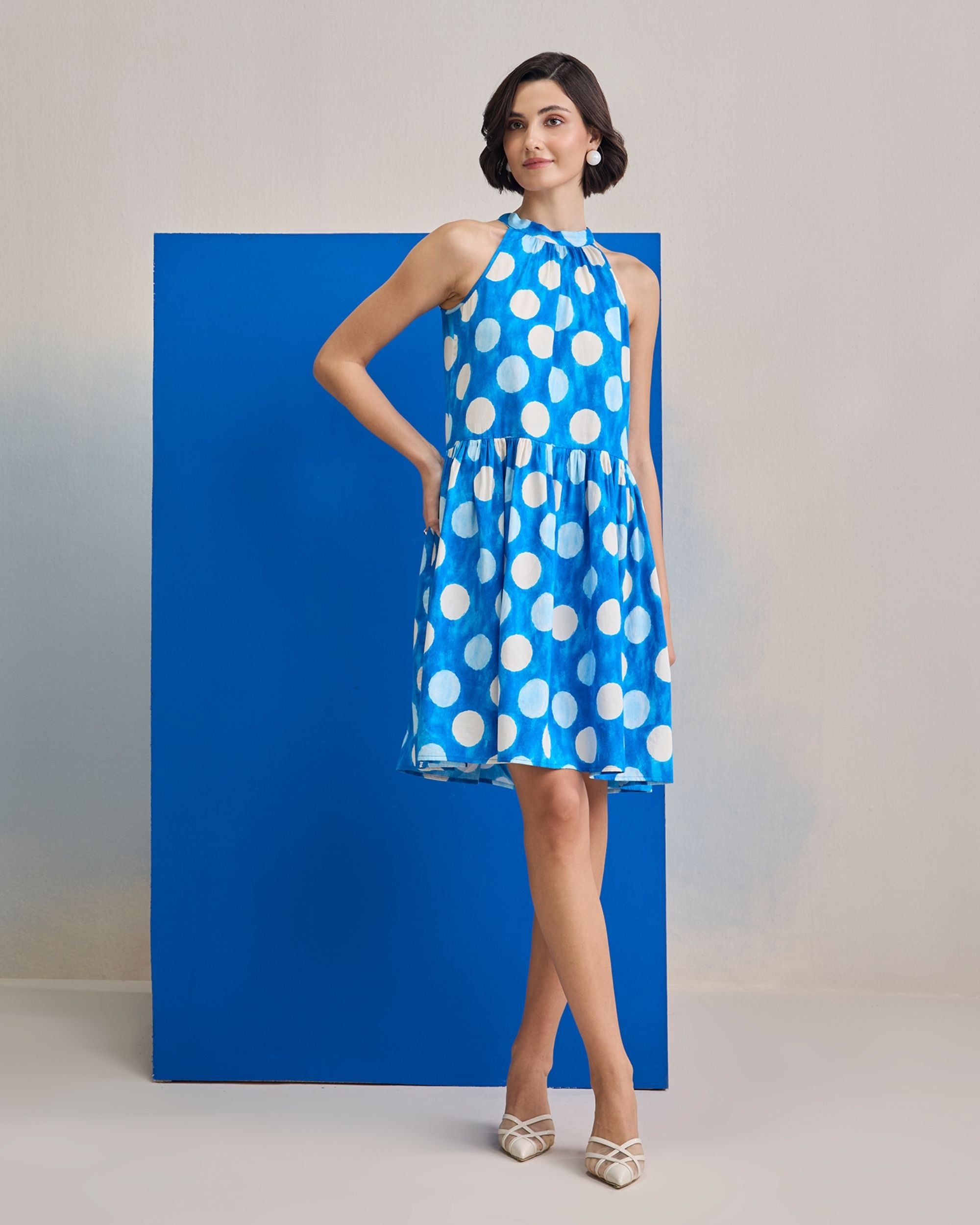 Cloud Polka Short Dress