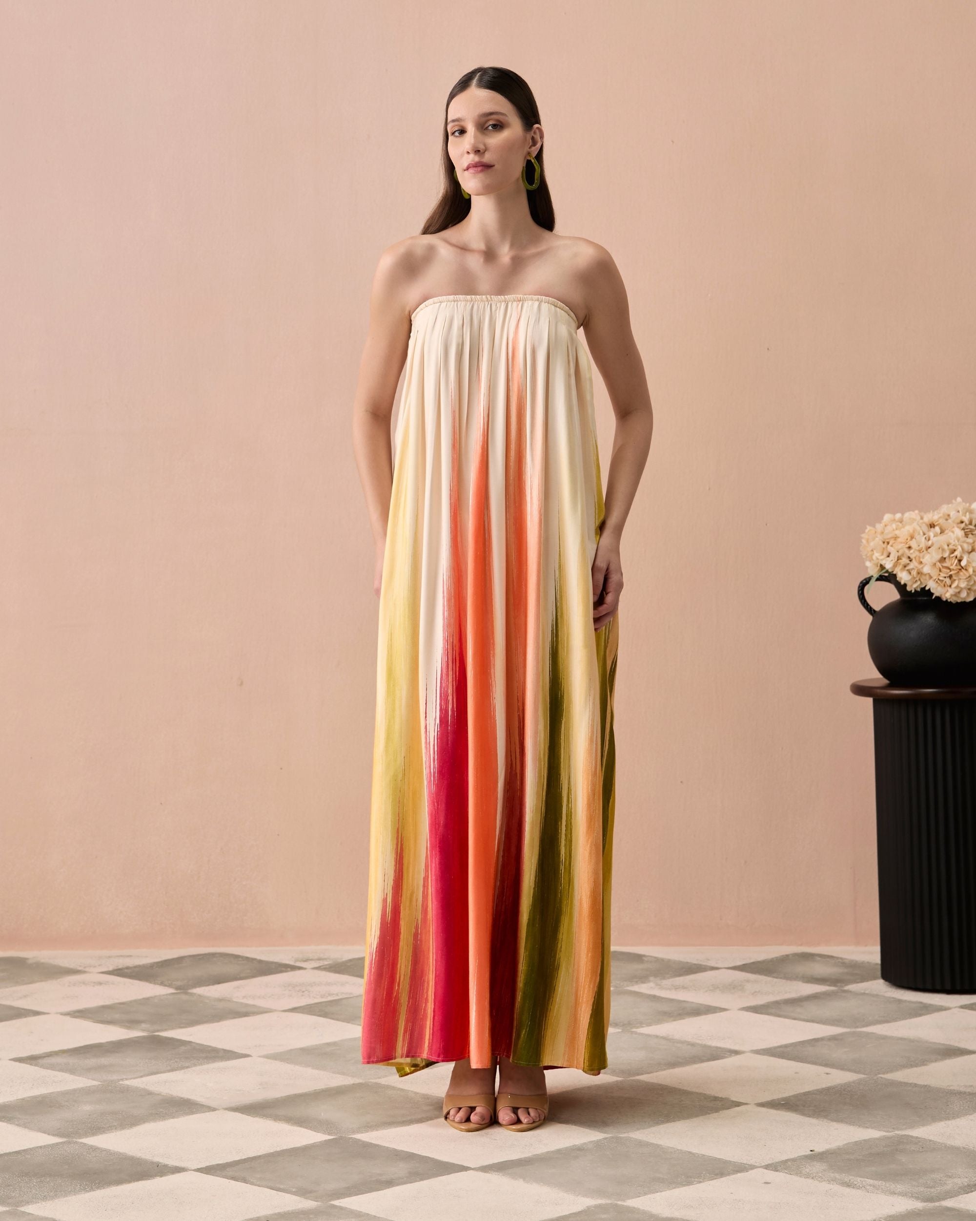 Sunset Coral Maxi Dress