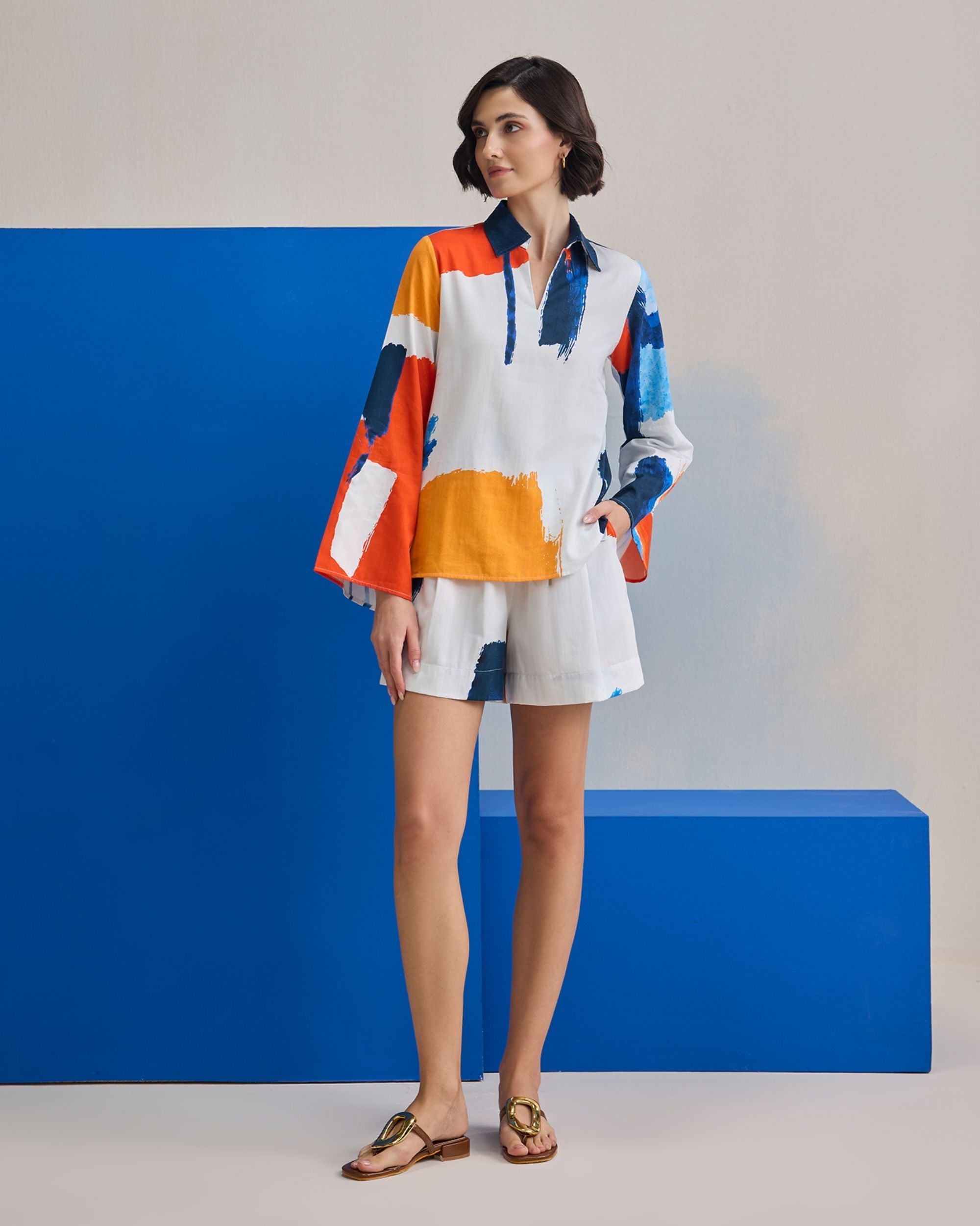 Azure Tide Shorts Set