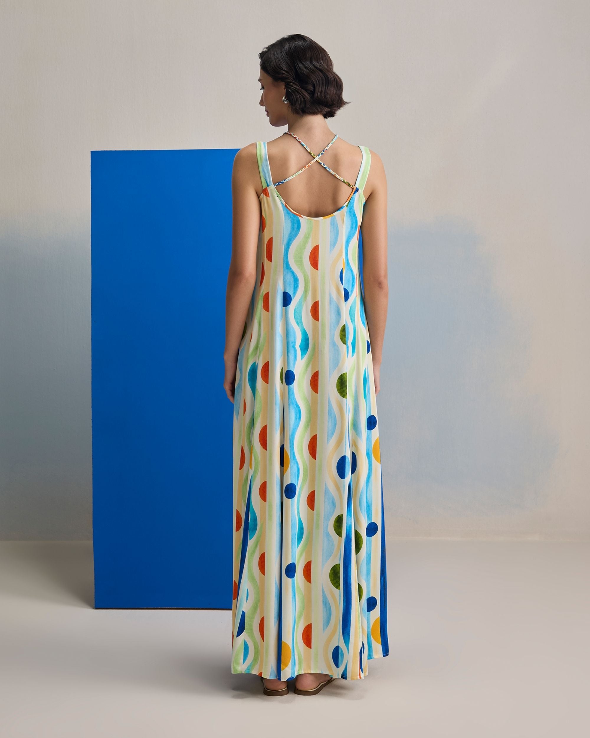 Aqua Ripple Maxi Dress