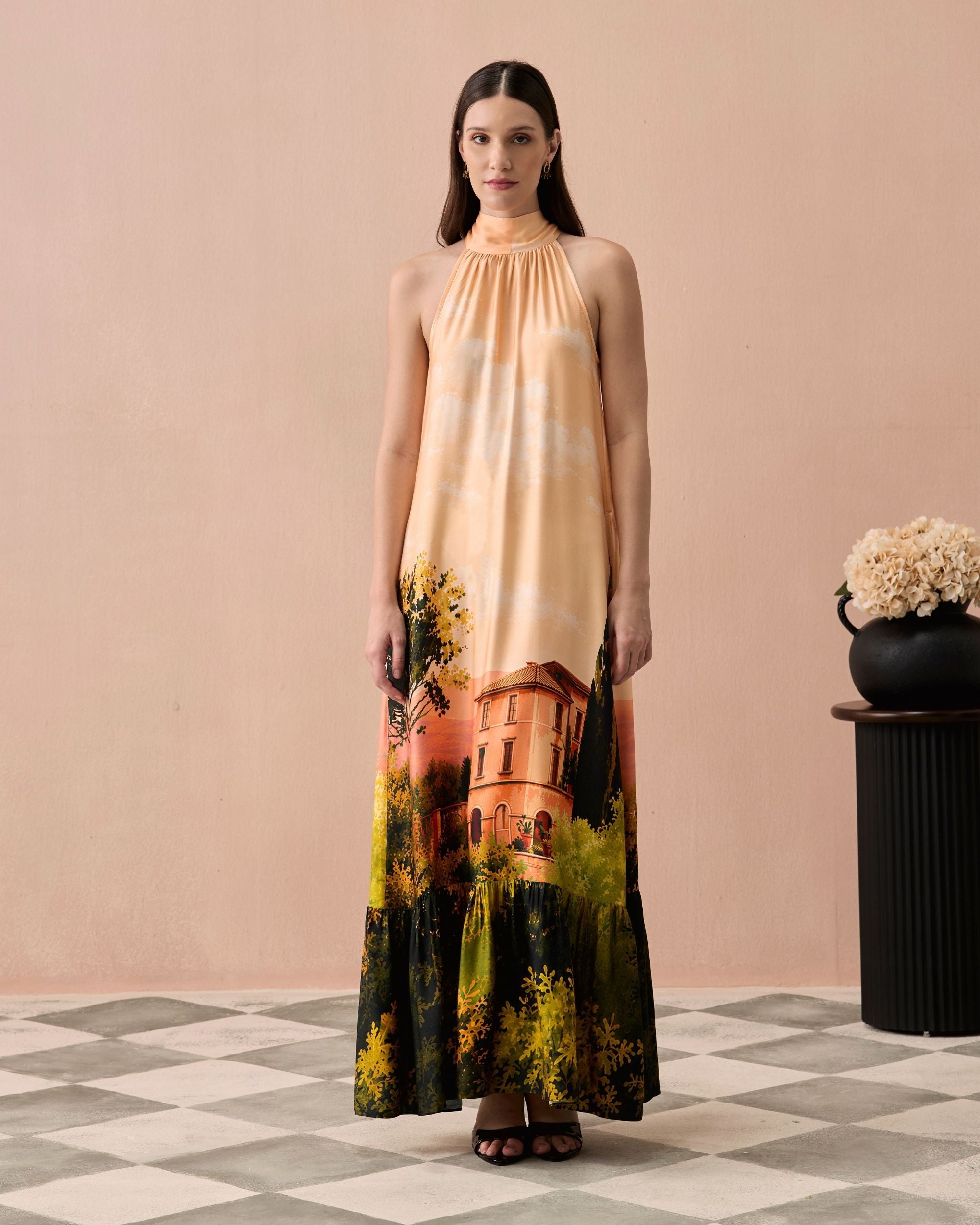 Peach Toscana Maxi Dress