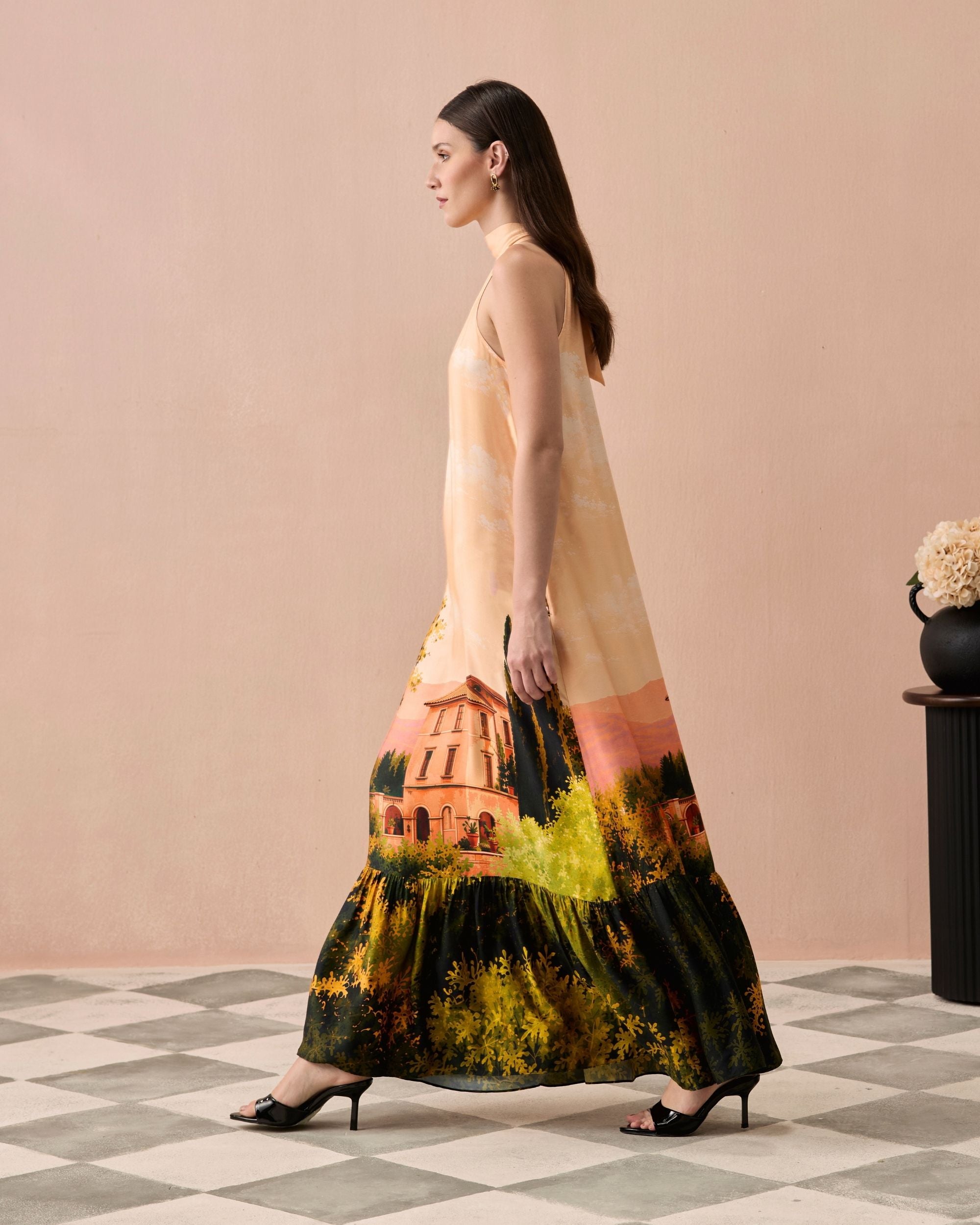 Peach Toscana Maxi Dress