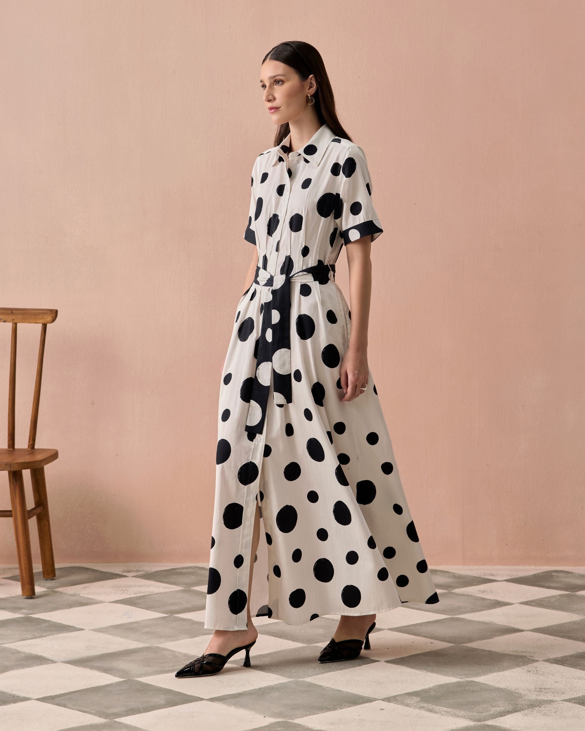 Monochrome Mono Maxi Dress