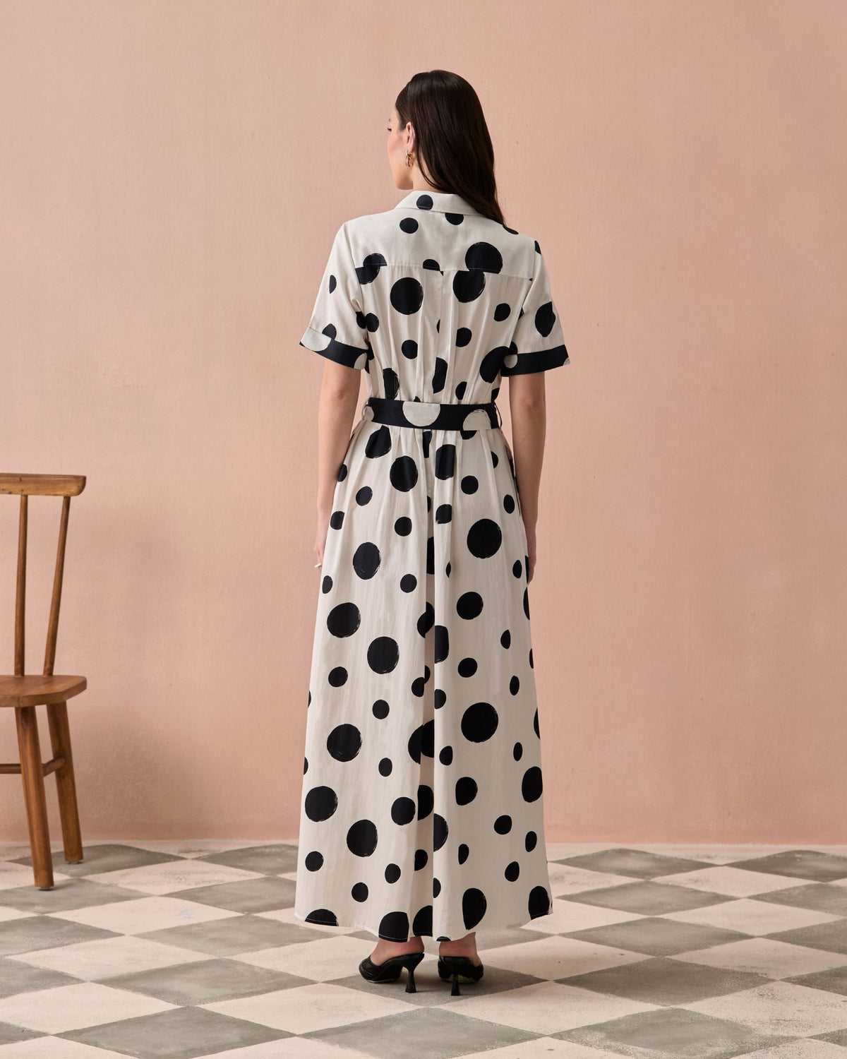 Monochrome Mono Maxi Dress